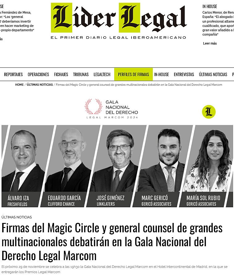 Firmas del Magic Circle y general counsel de grandes multinacionales debatirn en la Gala Nacional del Derecho Legal Marcom